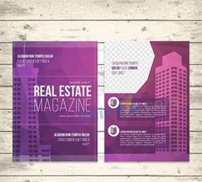 紫色房地产宣传单矢量素材